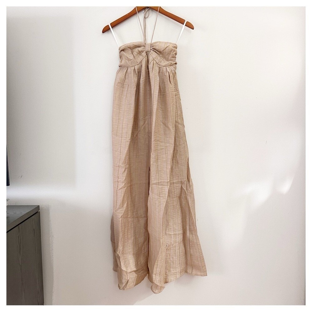 NWT L'Academie The Jolena Maxi Dress in Wheat‎ Brown size small - Picture 2 of 7
